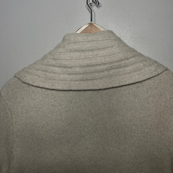 Talbots Sweater Beige Shawl Collar Open Cardigan Merino Wool Cashmere Winter 2X - Picture 5 of 7